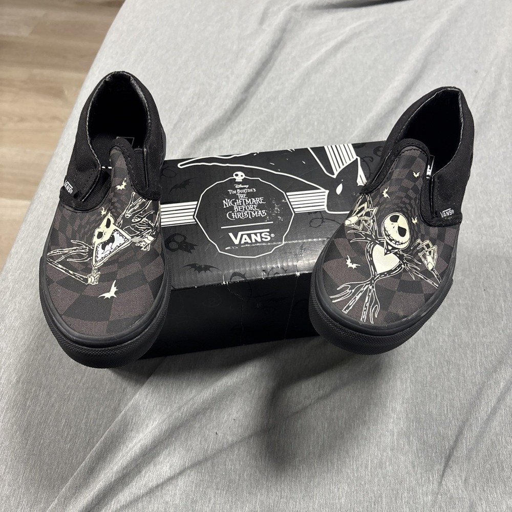 Vans Tim Burton's Nightmare Before Christmas Black Shoes Size 2 Kids Disney